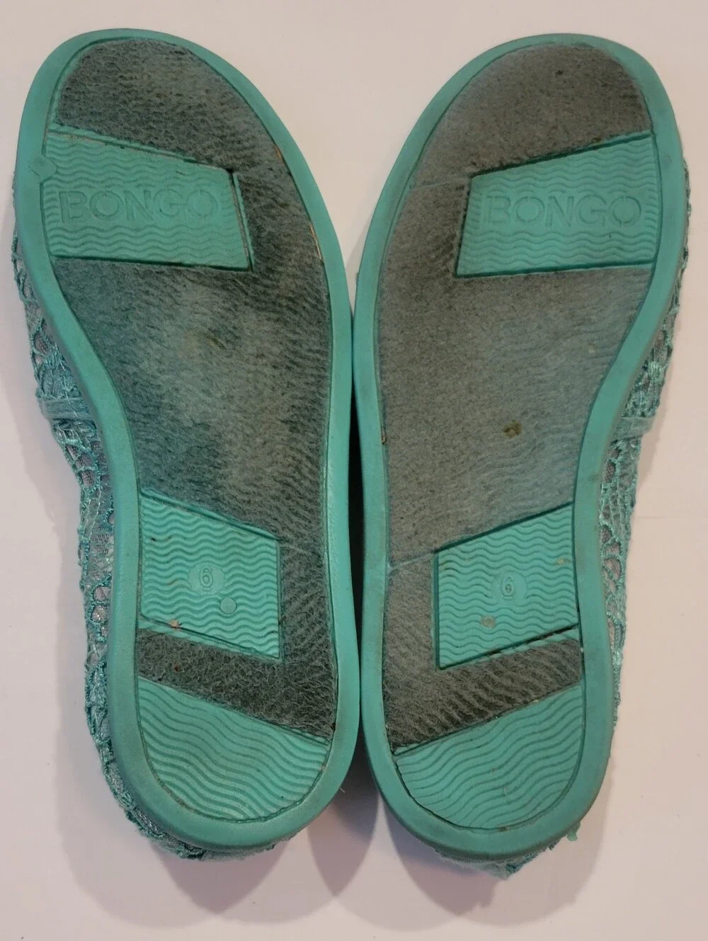 BONGO Women's Aqua Lace Slip-On Flats. Worn Once For Easter.